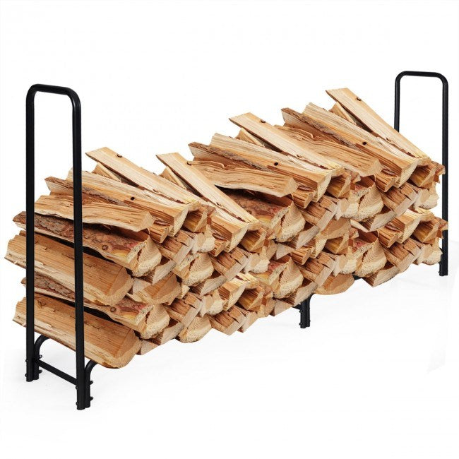 8 Feet Outdoor Steel Firewood Log Rack