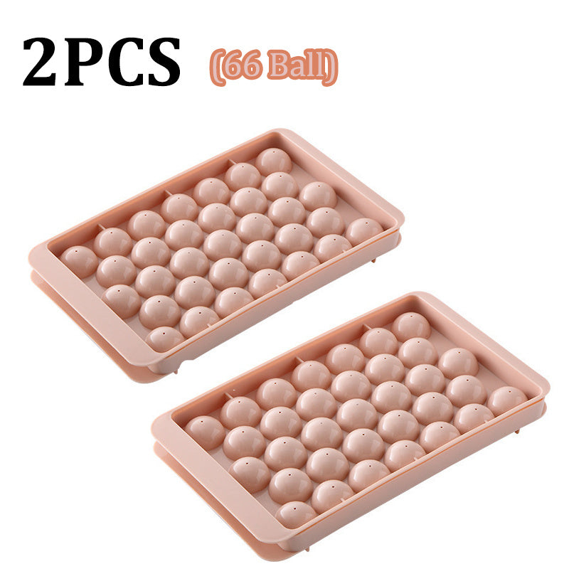 66/33 Ice Ball Mold Hockey Frozen Mini Ball Maker Mold Round Ice Cube Mold with Lid Ice Tray Box Whiskey Cocktail Kitchen Tools