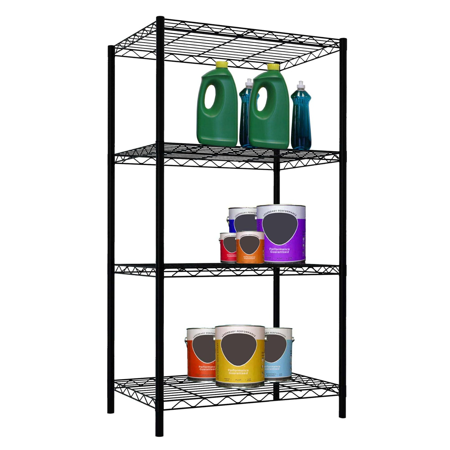 Basics 4-Shelf Narrow Adjustable, Heavy Duty Storage Shelving Unit (250 lbs loading capacity per shelf), Steel Organizer Wire Rack