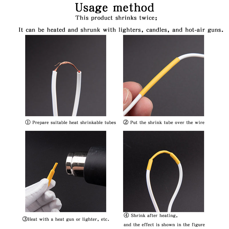 Heat Shrink Tube Set, 530 Pieces, Heat Shrink Tubing Assortment, Coloured Shrink Sleeves, 2:1 Shrink Ratio, Insulation Hose for Cables